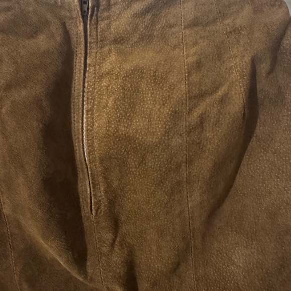 Brown Vintage Korean Suede Mini Skirt - Picture 5 of 7